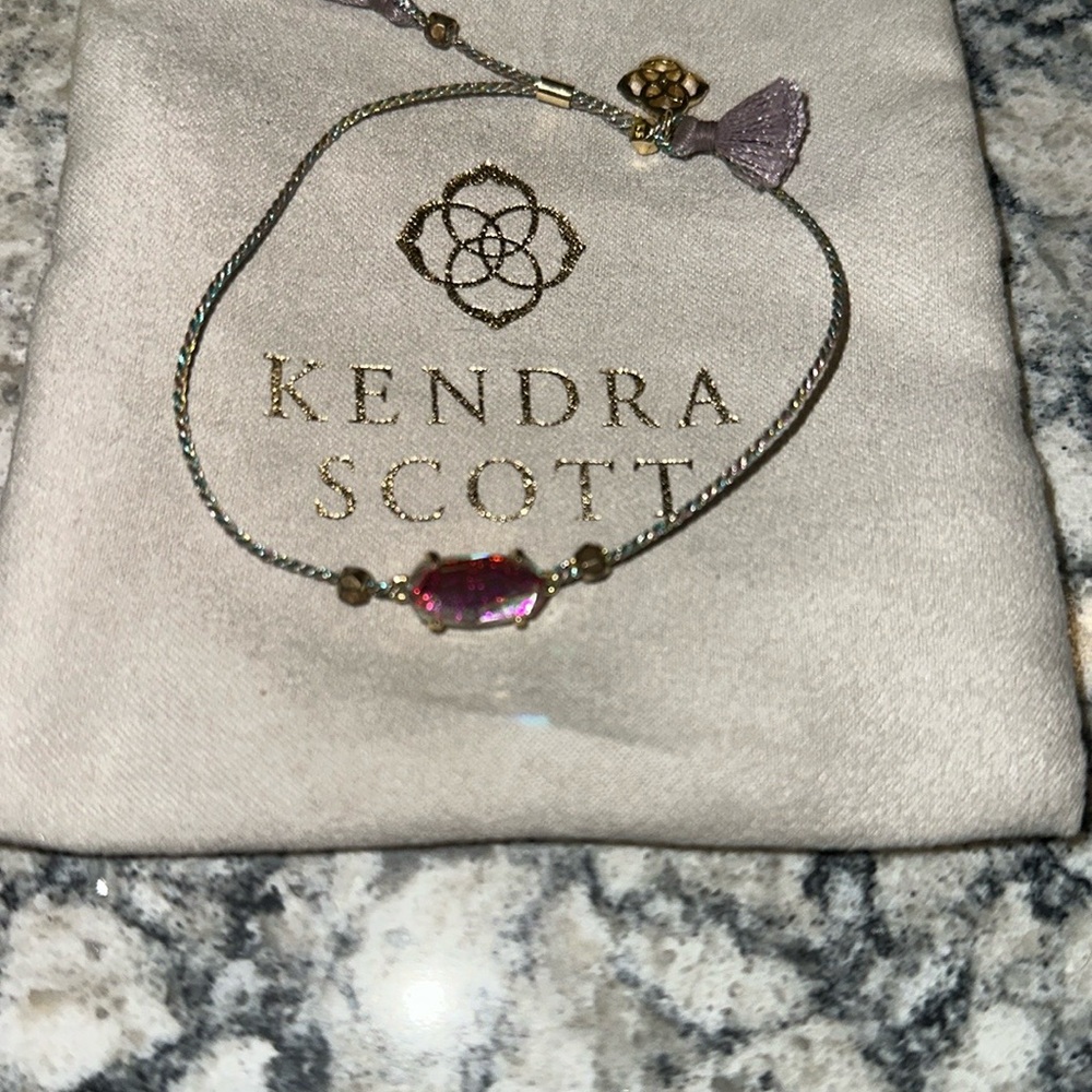 Kendra Scott Purple and Gold Bracelet dichroic glass